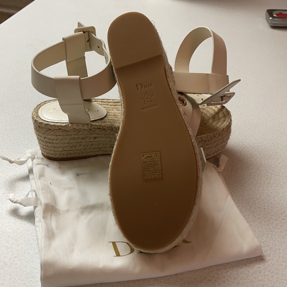 DIOR Off White 1121D-Dior Wedge Sandals NWT - Picture 5 of 12